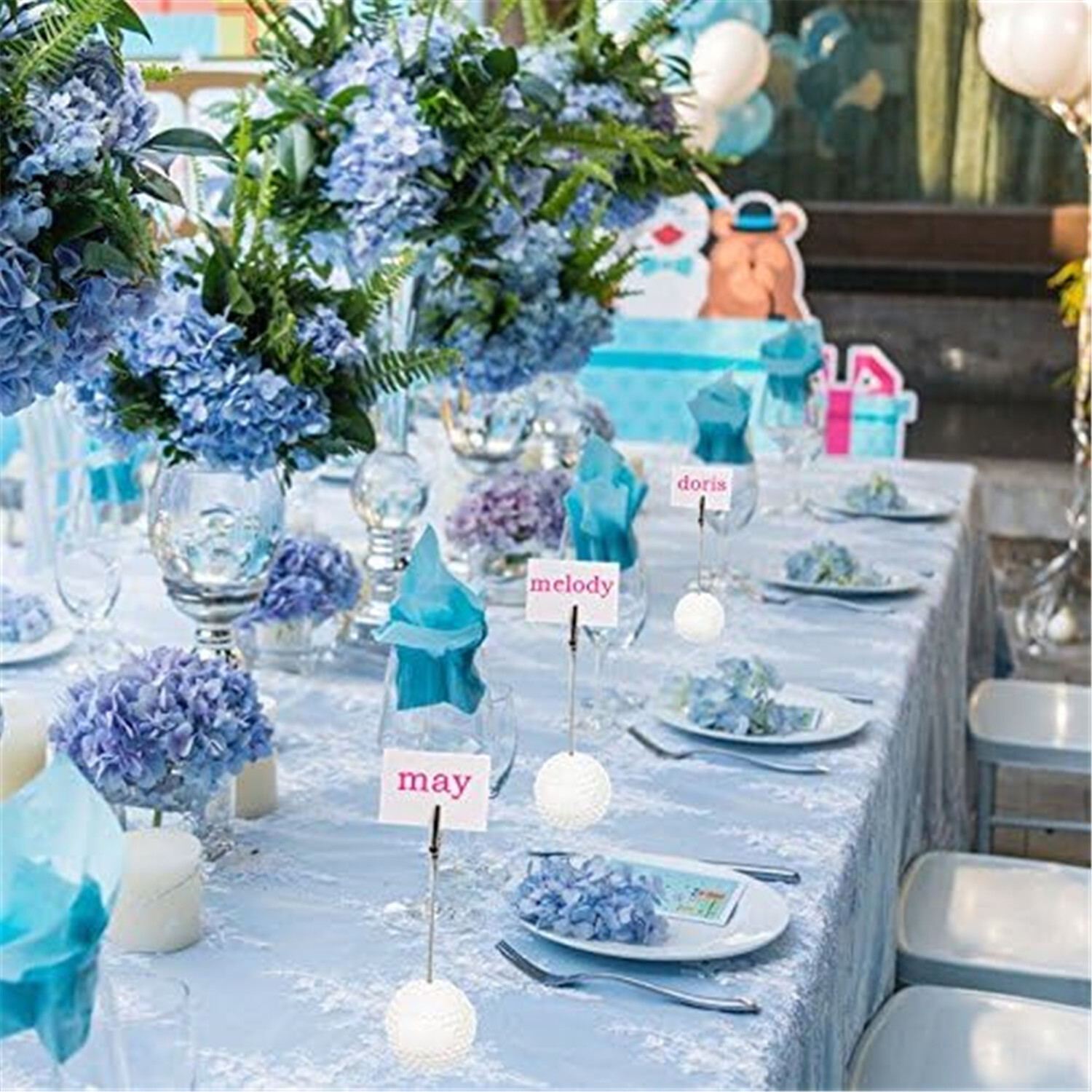 Golf Ball Shaped Table Number Holder Name Place Card Memo Clip Holder Golf Stand