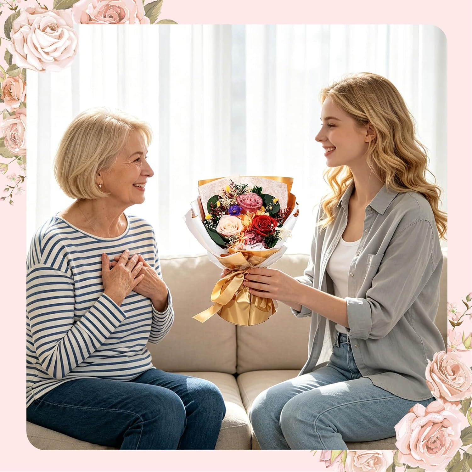 Flowers for Delivery Forever Preserved Rose Flowers Fresh Bouquet Anniversary
