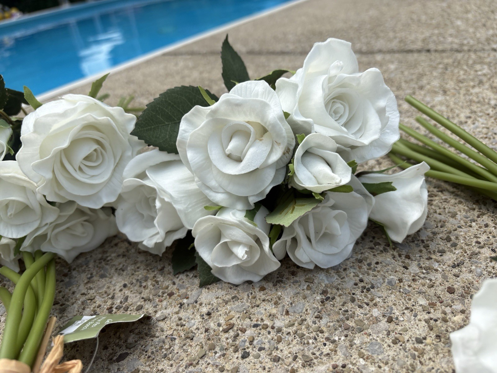 Roses Peony White Real Touch Artificial Flowers with Stems 8 Bouquets 56pc