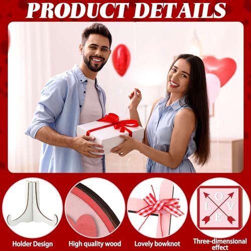 17 Pcs Valentines Tiered Tray Decor Set Red Pink Gnome Love Valentine