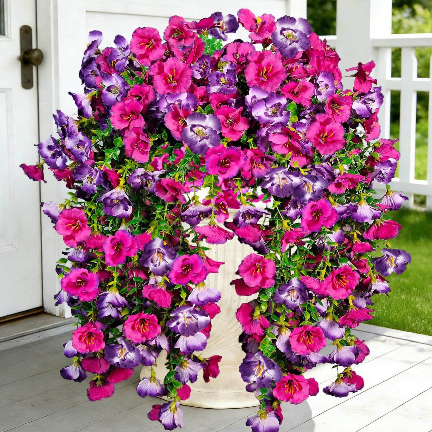 Artificial Hanging Flowers for Outdoors Decor, Fake Silk Hibiscus Long Traili…