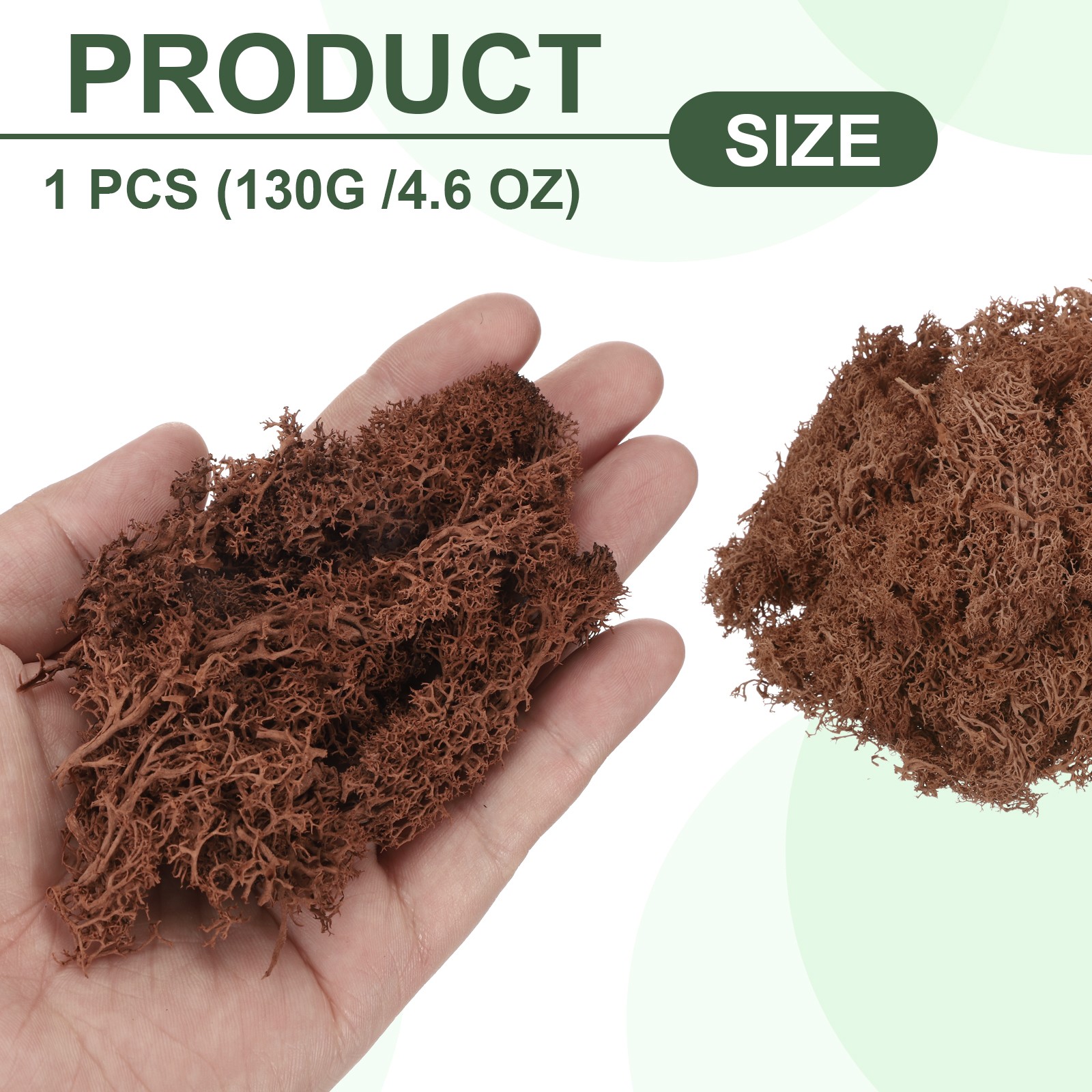 4.6oz Preserved Reindeer Moss, Coffee Decorative Artificial Fake Moss