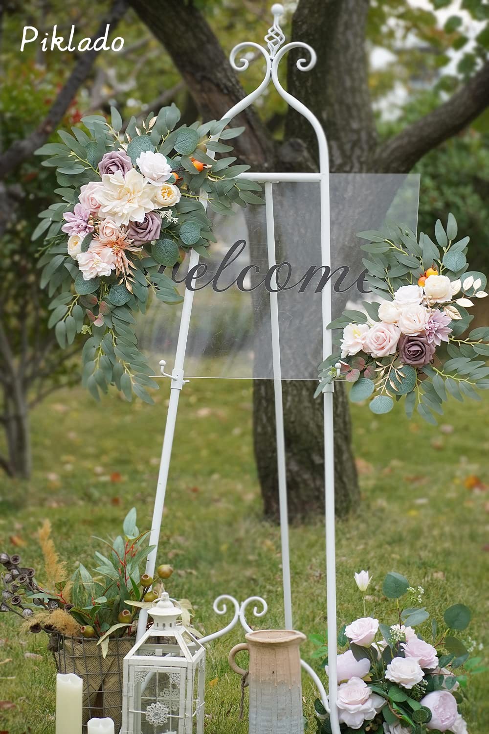 Faux Flower Swag Set of 2 for Wedding Welcome Signs Floral Swag Wedding Recep…