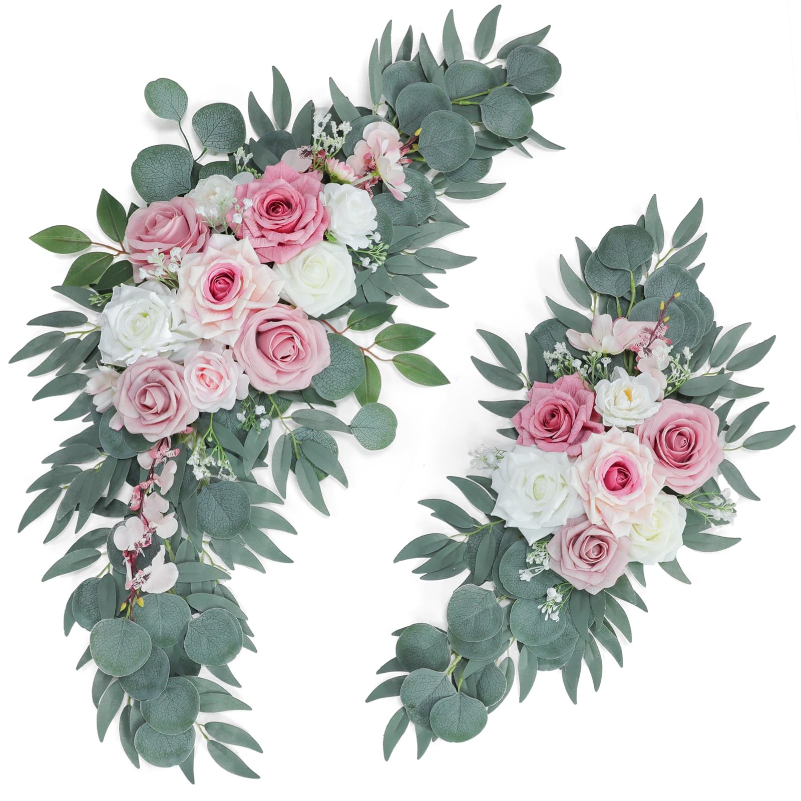 Artificial Wedding Arch Flowers (Pack of 2), Dusty Rose Wedding Flowers for W…