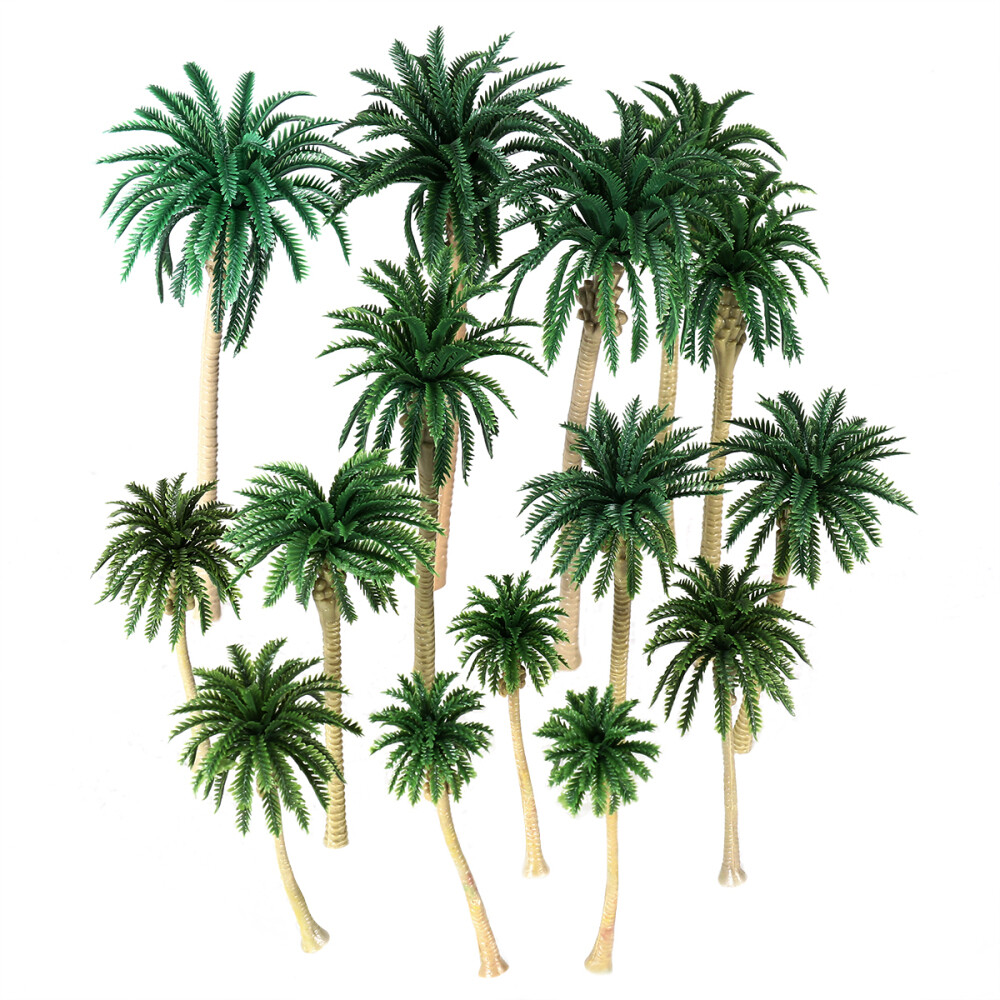 15PC Landscape Model Tree Scenery Model Coconut Palm Trees HO N Z Scale