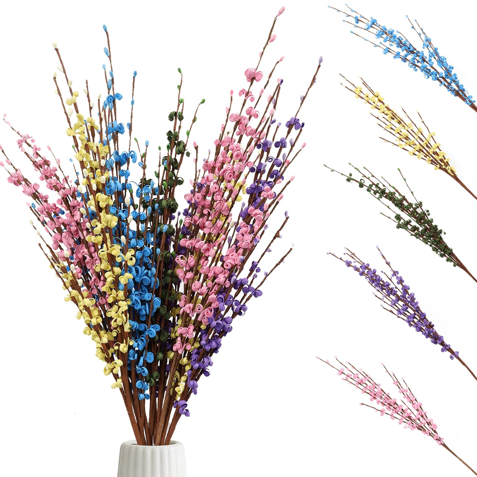 10 PCS 29.5″ Colorful Long Jasmine Artificial Flowers Faux Dry Vase Home Decor