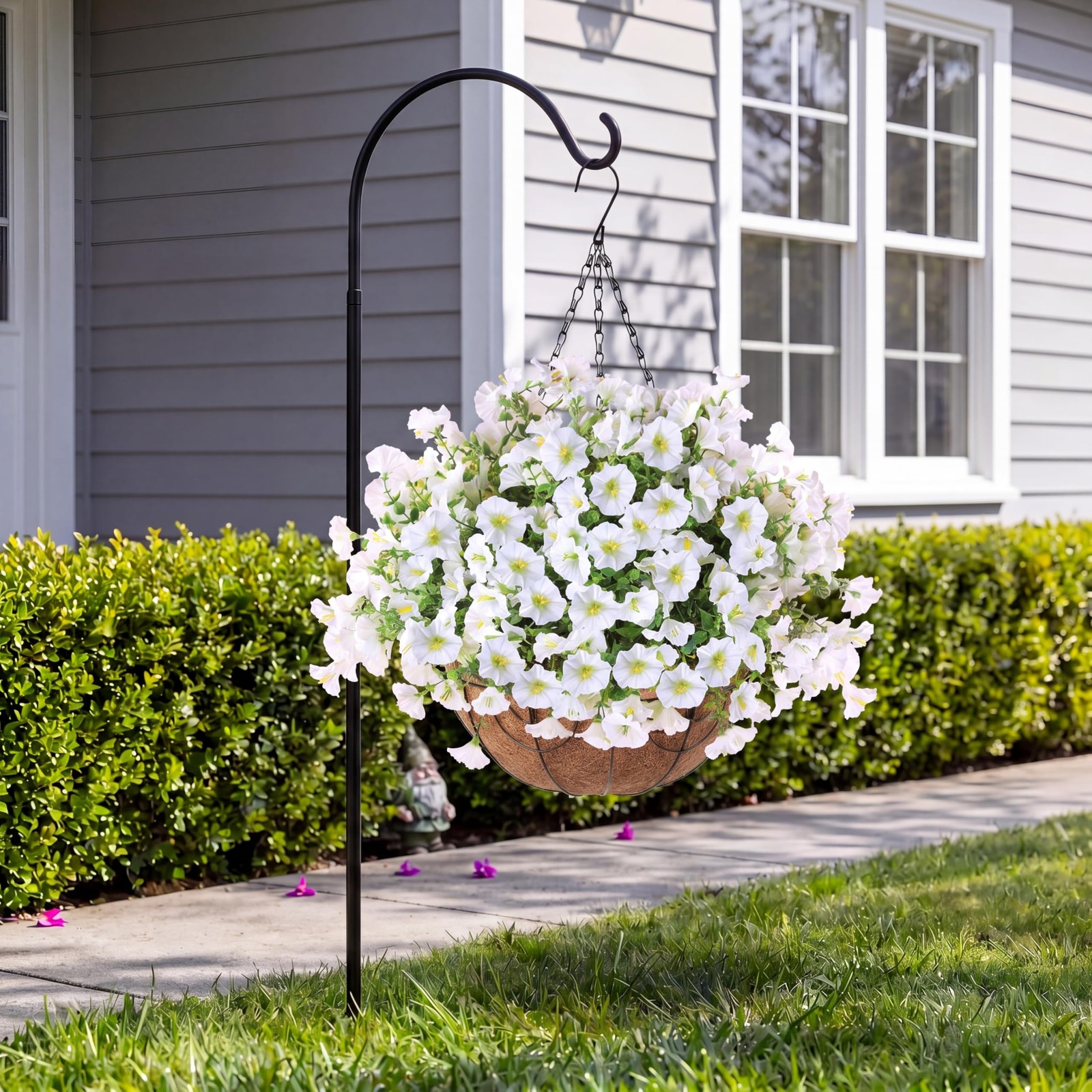 Sggvecsy Artificial Flowers for Outdoors with Baskets Hanging Plant Faux Flow…