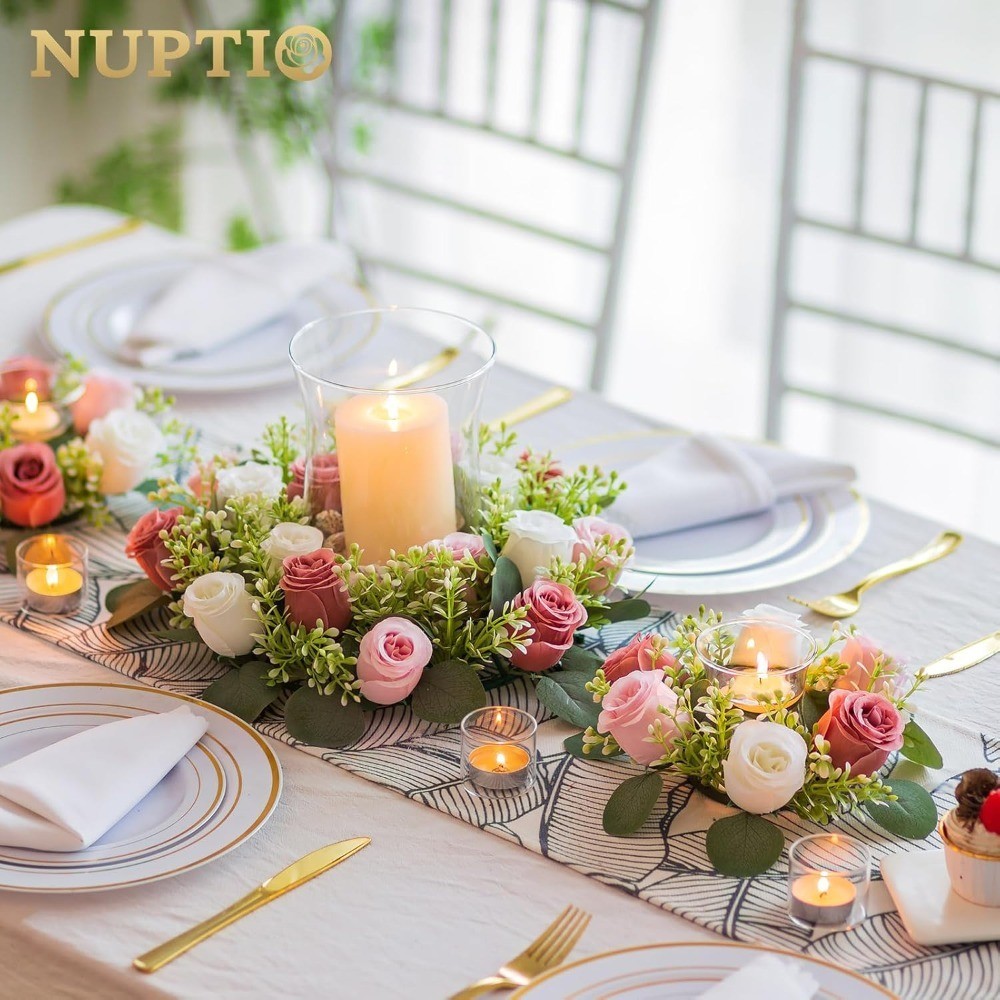 Flower Wedding Centerpieces for Tables: 10 Pcs 14 inch Di Large Dusty Rose &