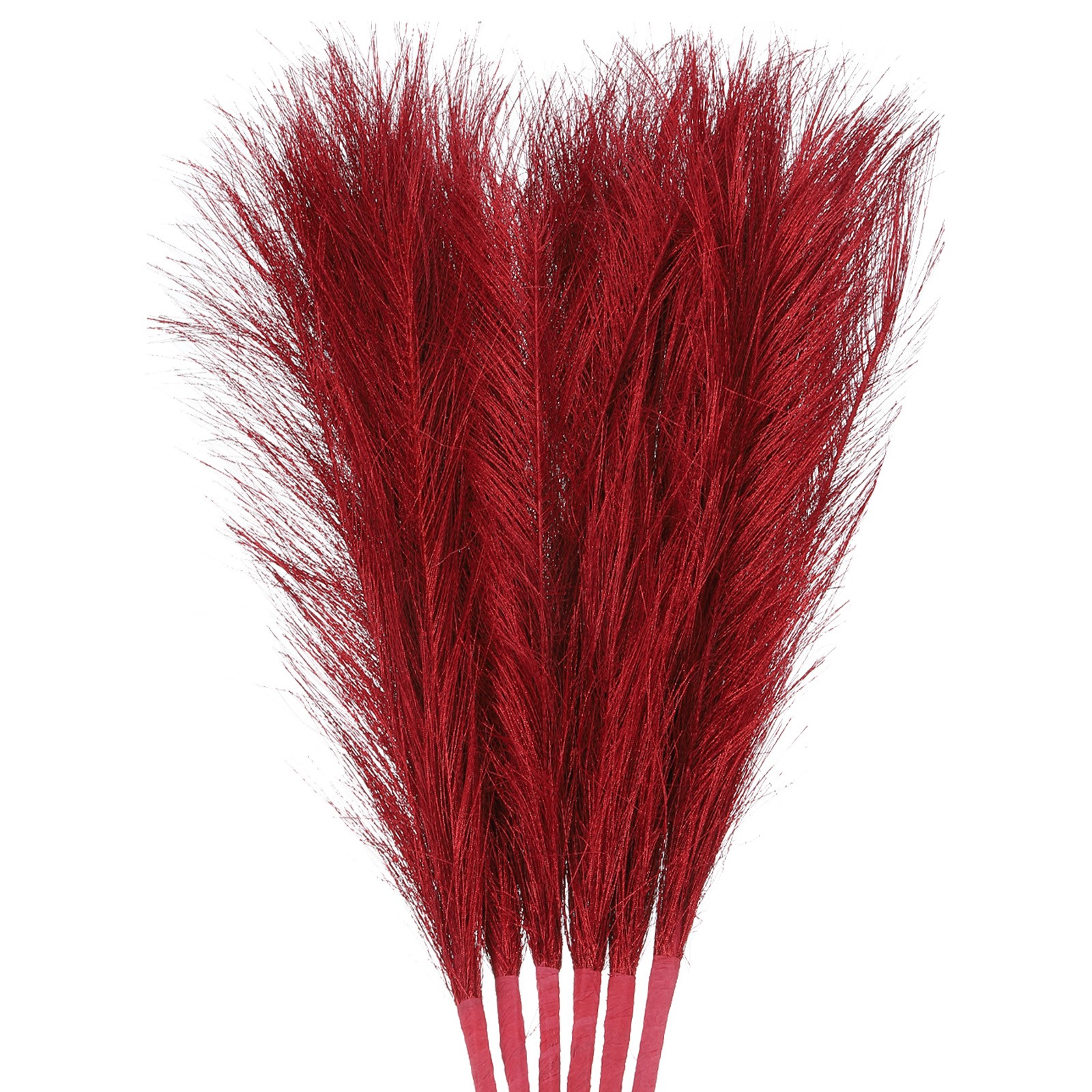 3Pcs Pampas Grass 17.7″ Fake Pampas Grass for Wedding Decoration Red