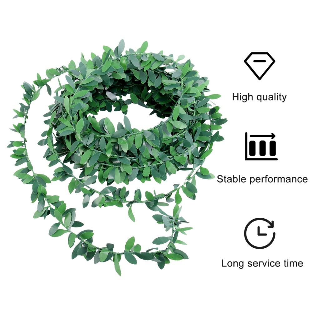 Natural Look Green Leaves Vine Garland for Floral Headbands and Event Decorating