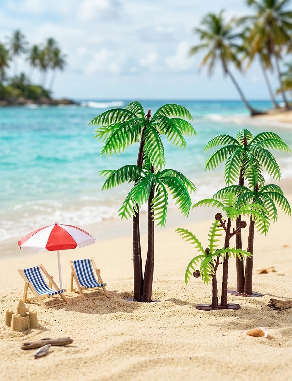 30 Pcs Miniature Trees Model Coconut Palm Trees Fake Mini Tree for DIY Craft …