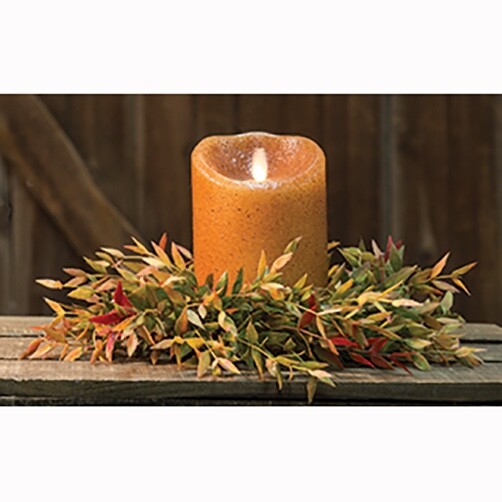 Velvet Ash Candle Ring / Wreath 3.5″ Inner / 12″ Outer Diameter – Autumn Fall