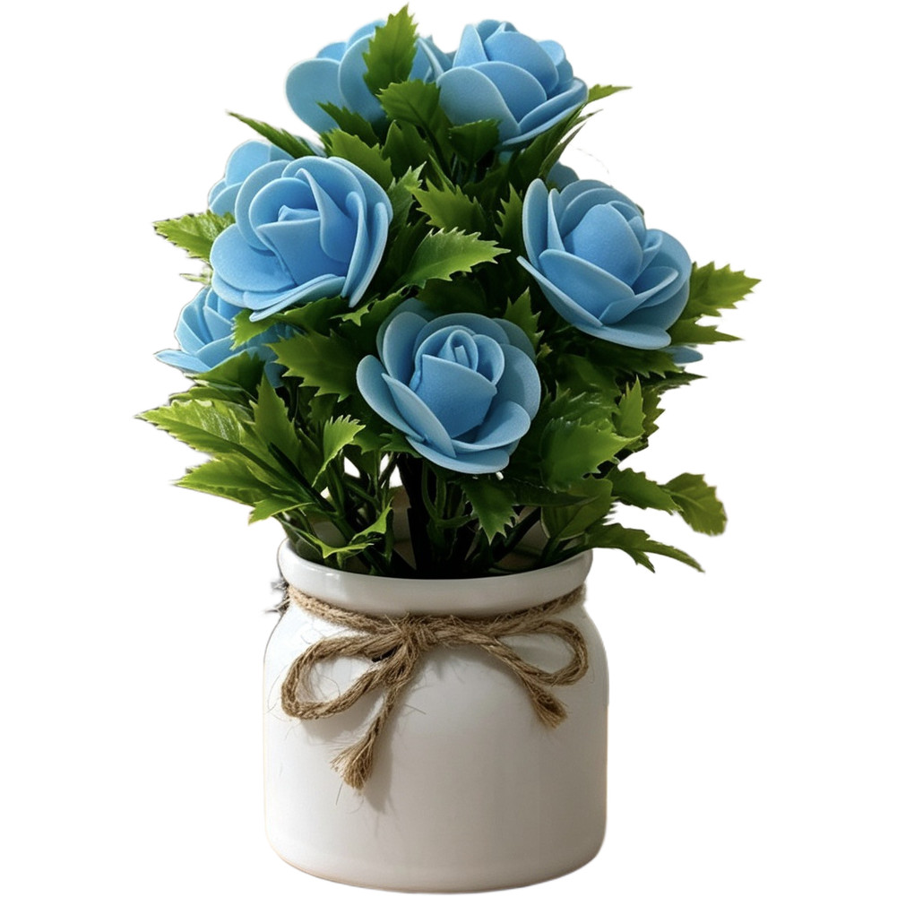 7 Color Option Foam Plant in White Pot 7.5in Height for Year Round Decor
