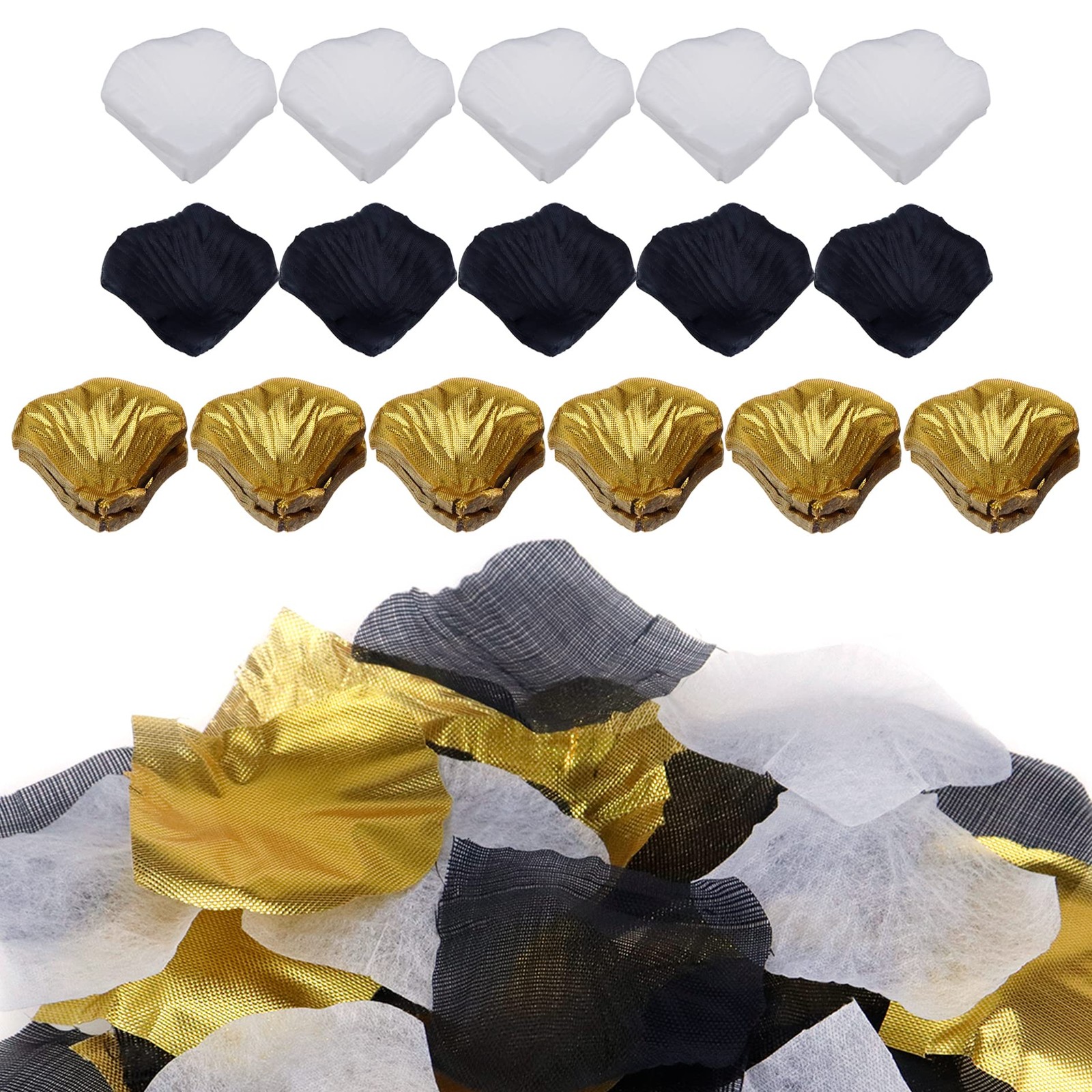 1600 PCS Bulk Fake Rose Petals Silk Decoration Flower Centerpieces White Gold