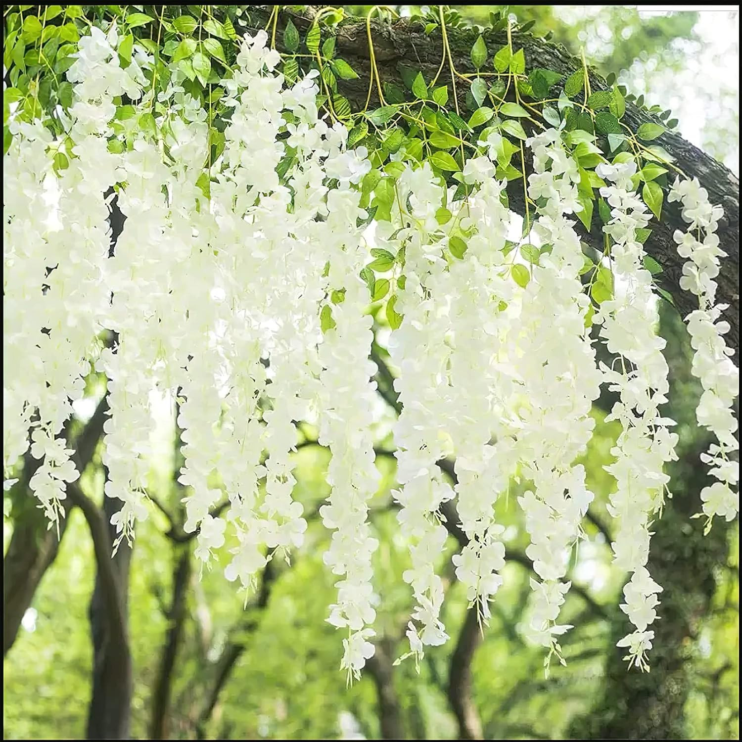 2 Pcs Wisteria Hanging Flowers Wisteria Flowers Vine Garland Wedding Arch Decora