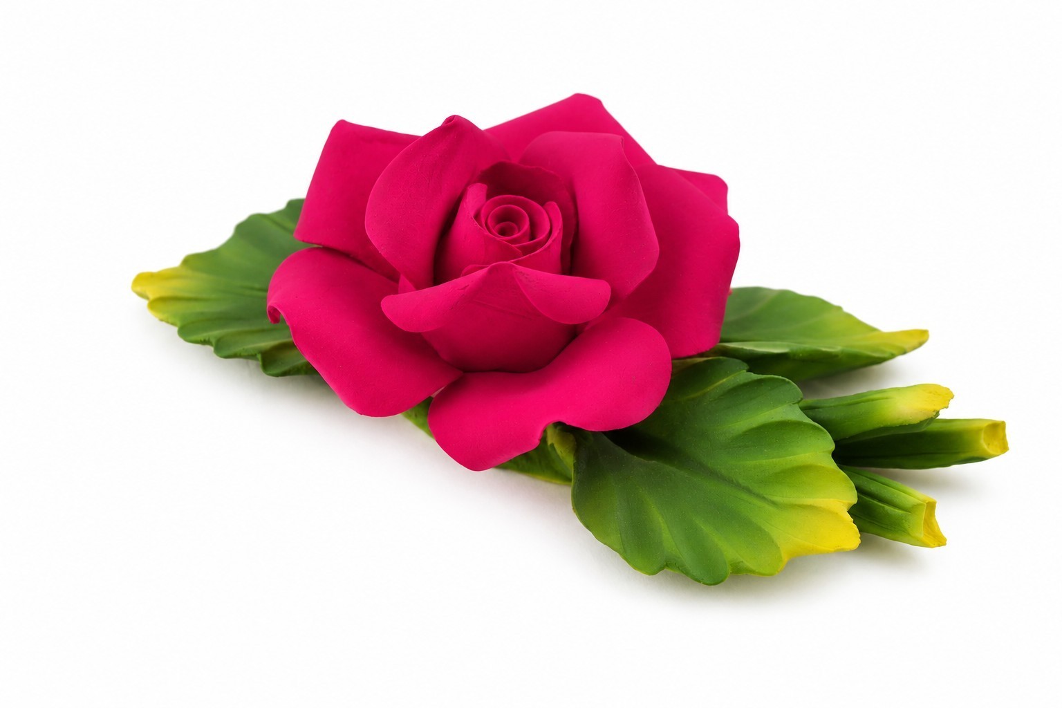 Capodimonte 7″ X 4″ Inch Italian Handmade Ceramic Fushia Rose