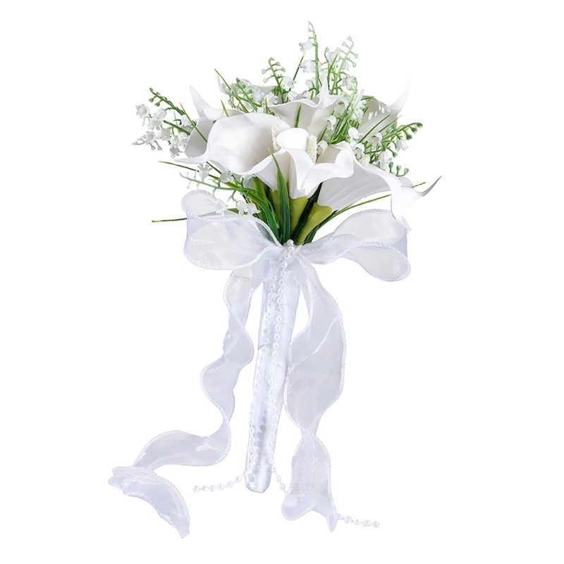 Gorgeous Silk Flower Handheld Bouquet Artificial Callalily Wedding Decoration