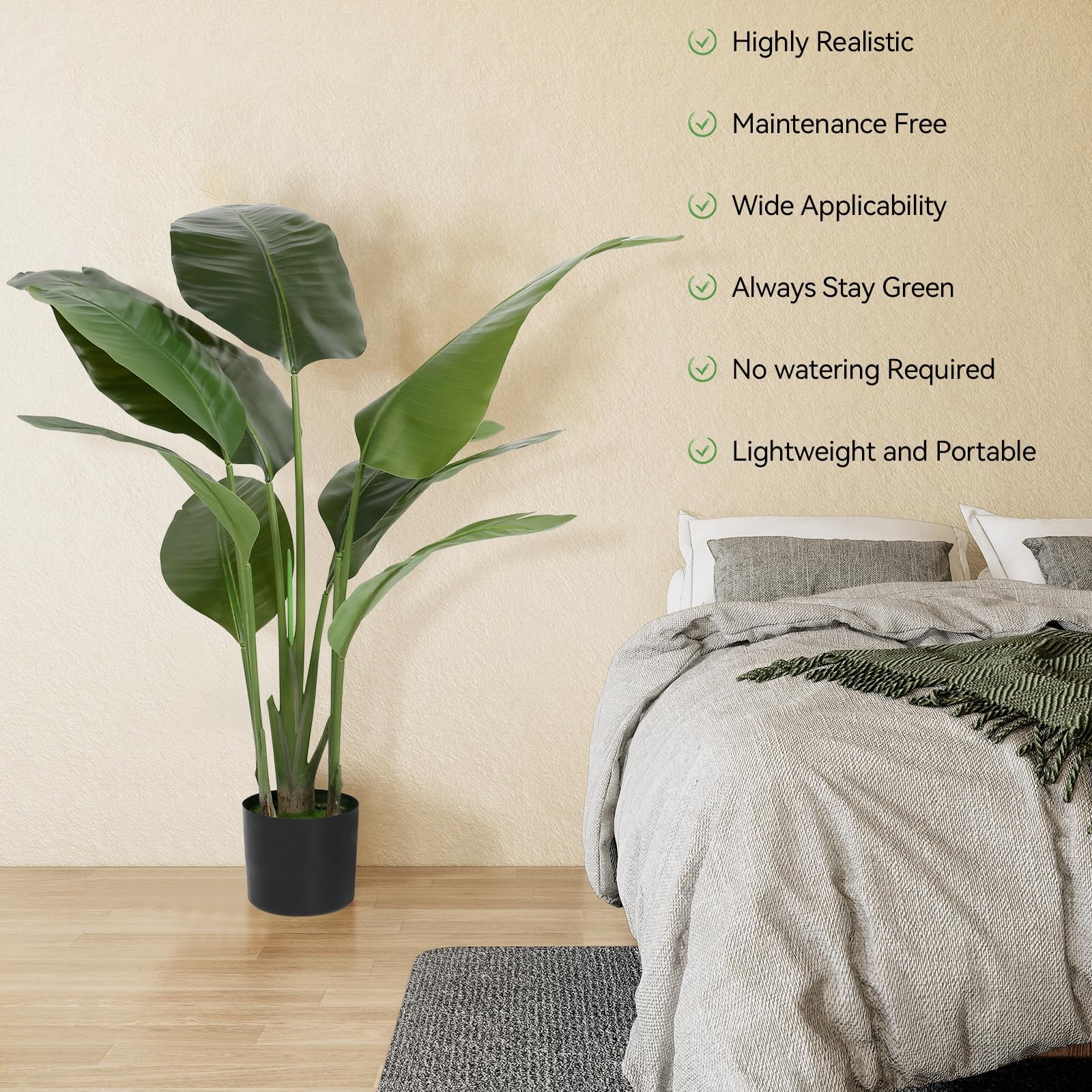 Artificial Bird of Paradise Plant 4FT Fake Tropical Palm Tree