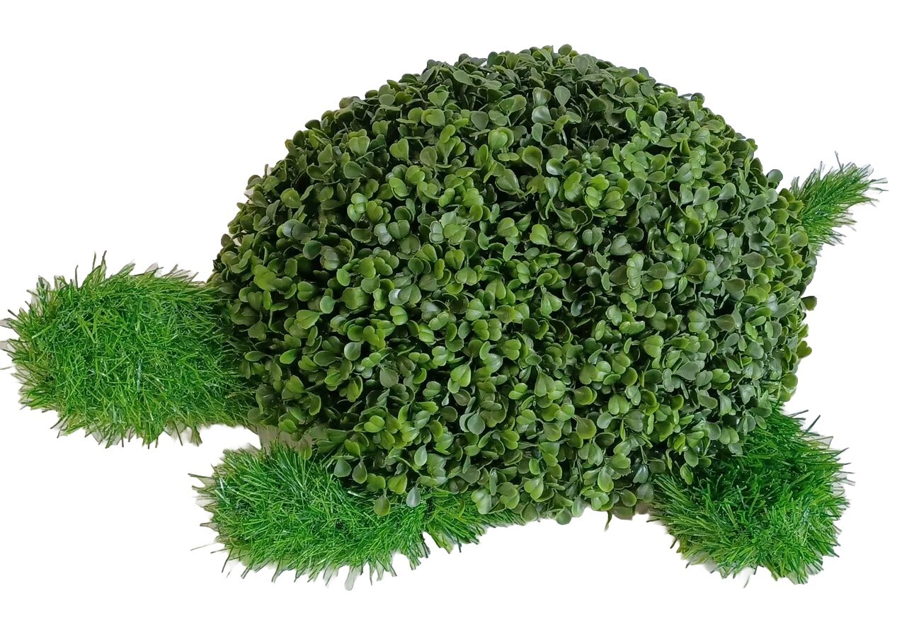 House & Garden Farmhouse Boxwood Fern / Grass 22″ Turtle Floral Collection