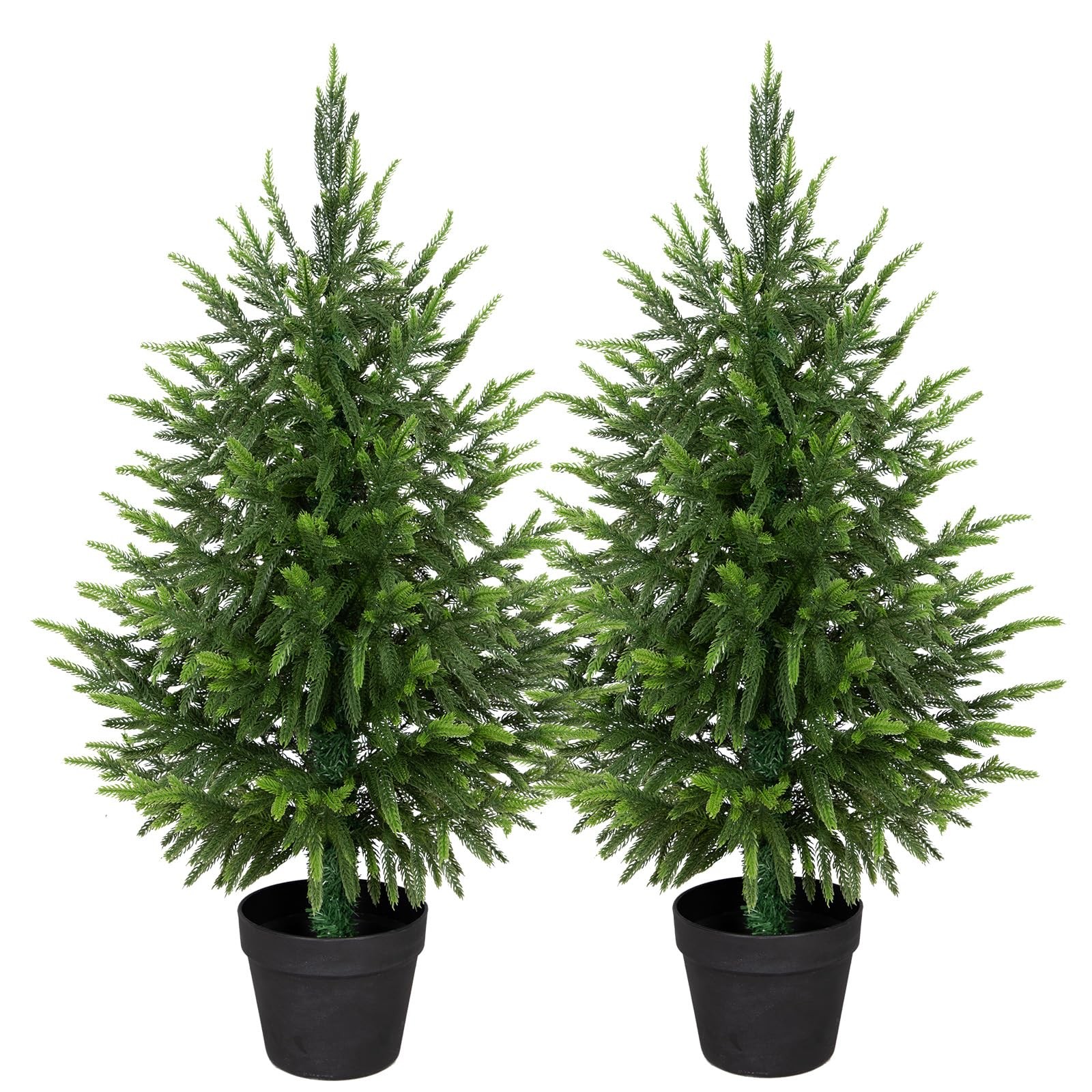3ft Artificial Norfolk Pine Christmas Tree for Outdoor, 37in Real Touch Faux …