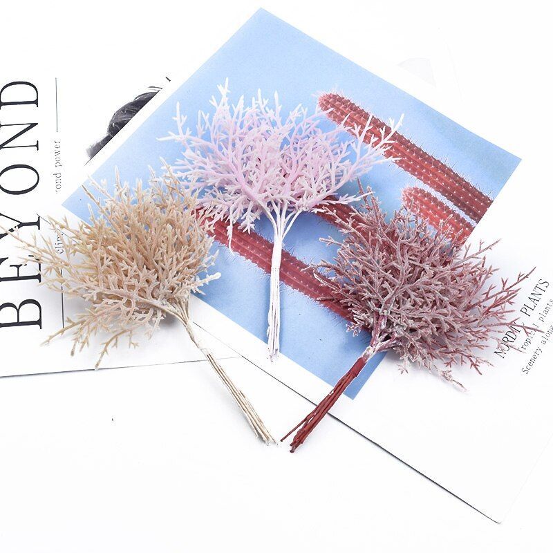 10/30 Pieces Mini Multicolor Branch Christmas Tree Wedding Artificial Home Decor