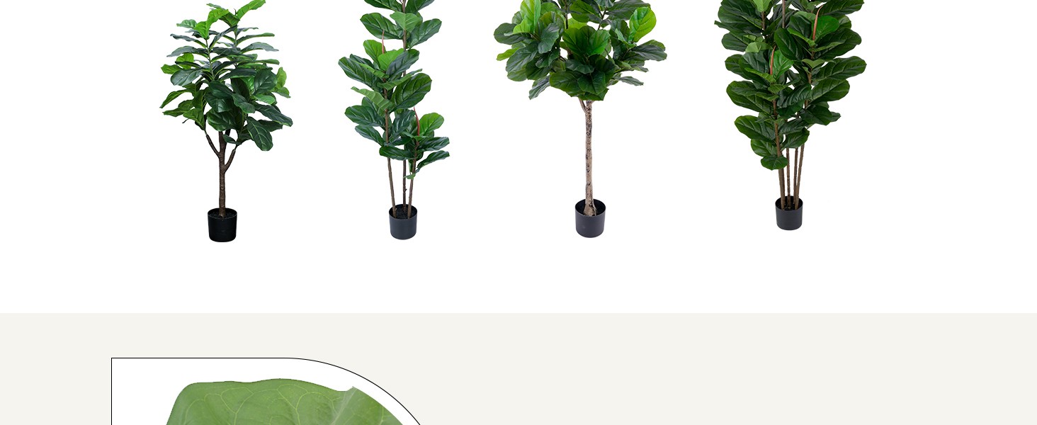Artificial Fiddle Leaf Fig Tree 5FT Faux Fiddle Leaves Fig Tree Artificial