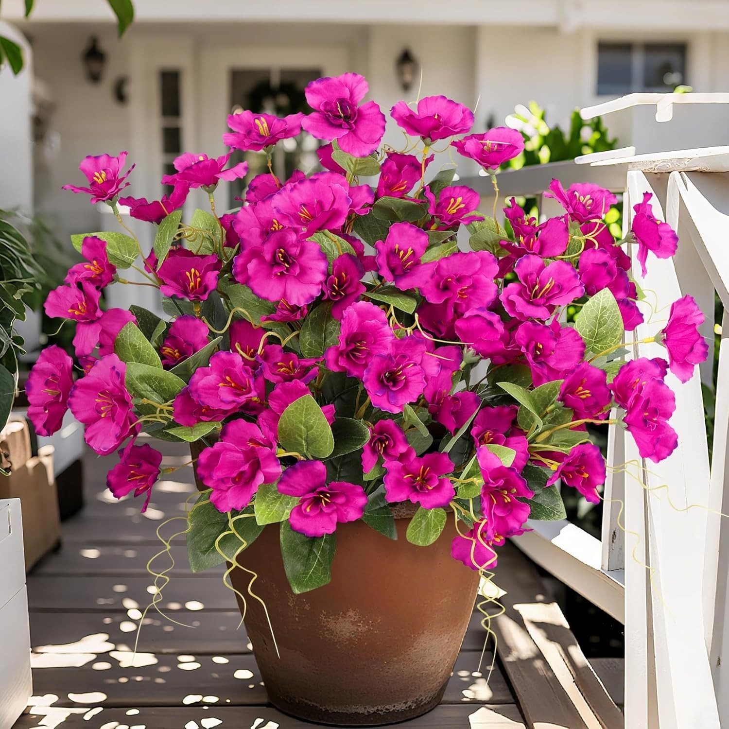 8 Bundles Fake Silk Flowers, Artificial Hibiscus Flowers for Outdoors Realist…