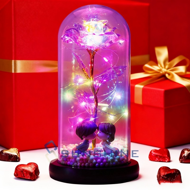 LED Rose Gifts for Women Flowers Rose in Glass Dome Birthday Mother’s Day Gifts