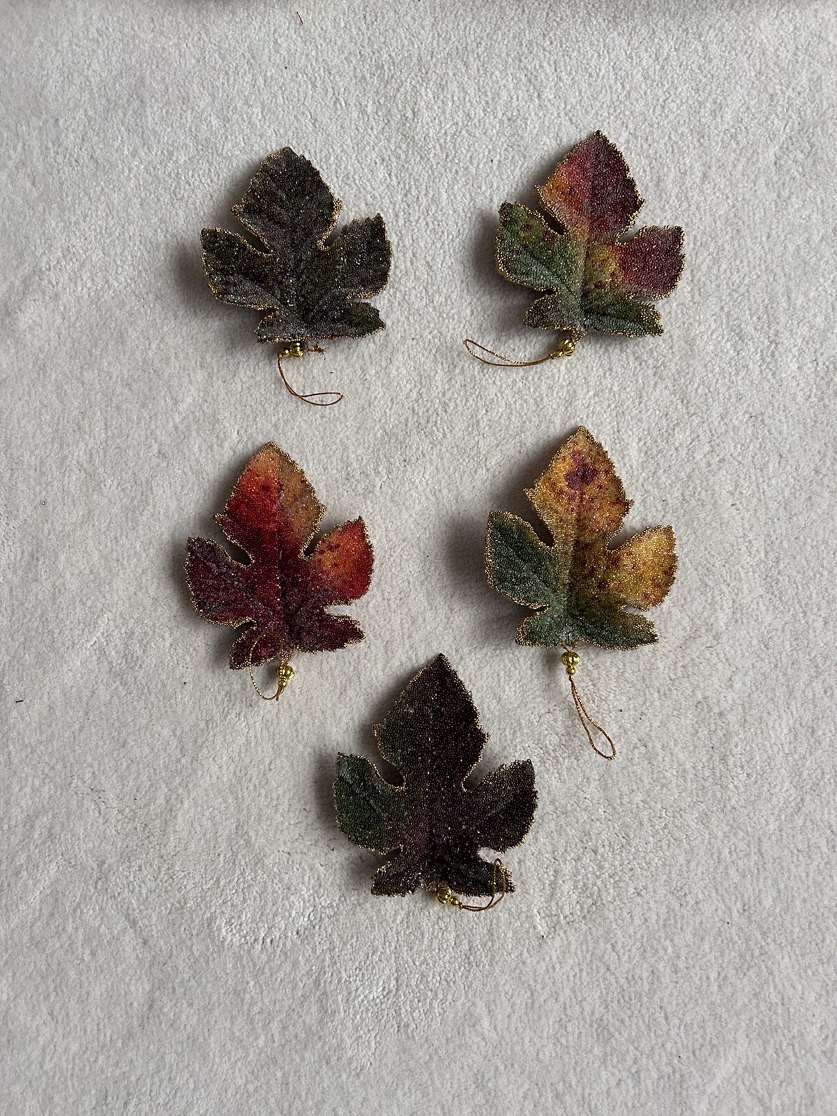 5 Beaded Everfresh Beaded Grape Leaves Ornaments Williams & Somona New 5” x 4”