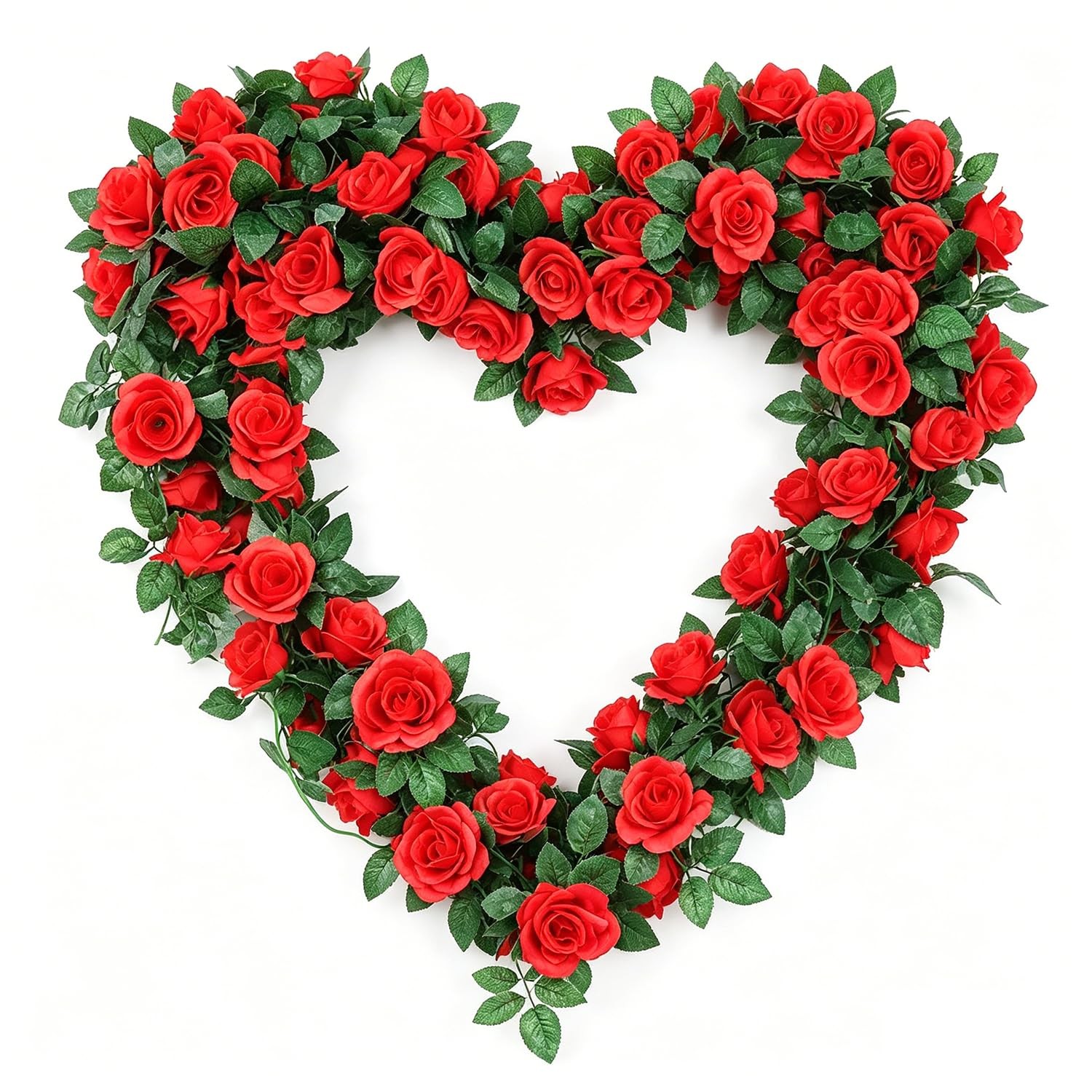 Vopie 4 Pack Fake Rose Vine Flowers Plants 32.2 FT Artificial Flower Hanging …
