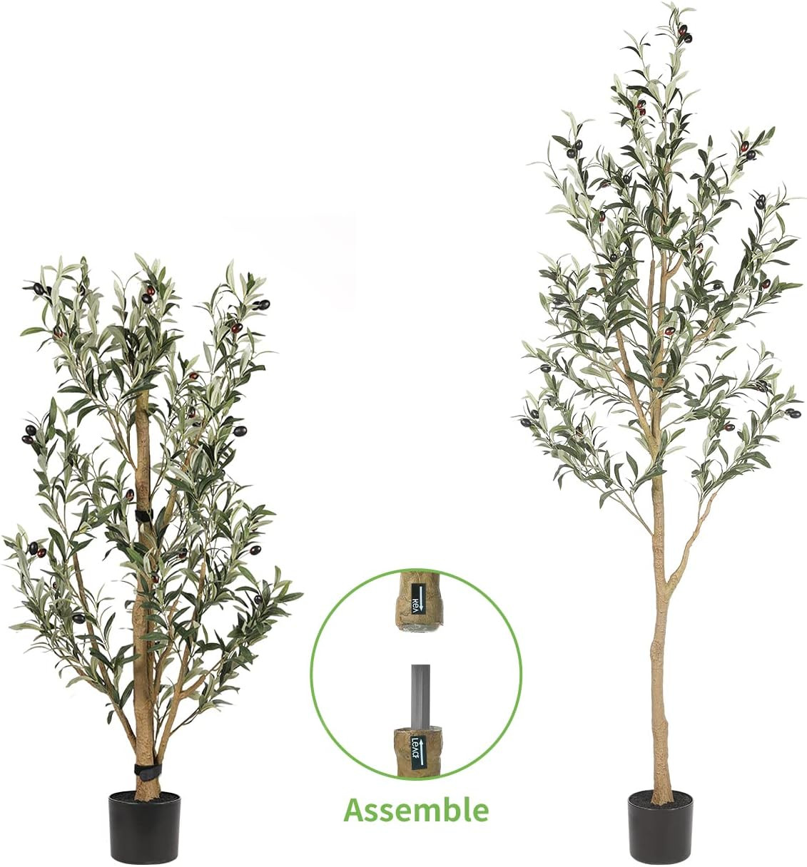 Realead 6Ft Artificial Olive Tree, Tall Faux Olive Tree Plants, Fake Potted Oliv