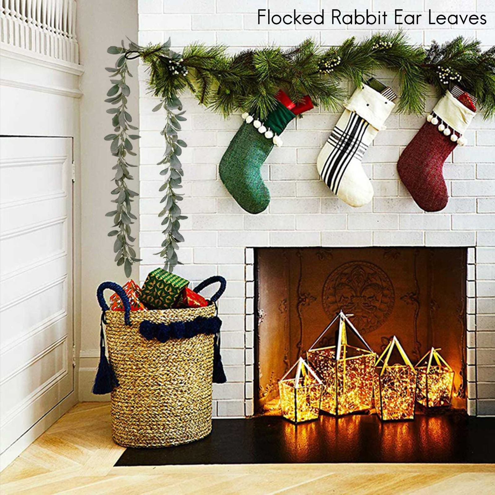 Artificial Flocked Lambs Ear Garland – 2Meter Soft Faux Vine Greenery and7290