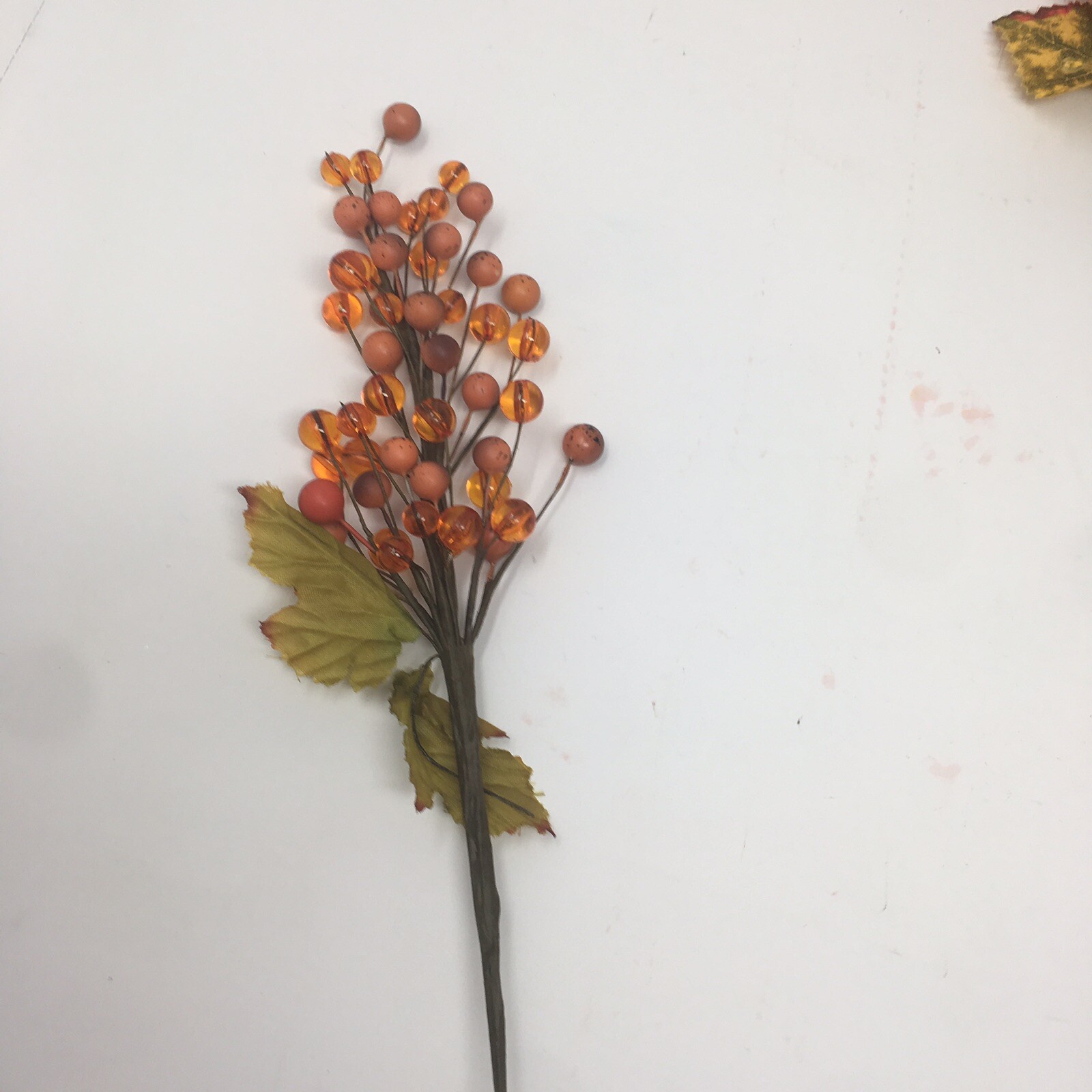 Fall Berry & Twig Silk Flower Stem bunches and 3 pin on flower rounds orange lot