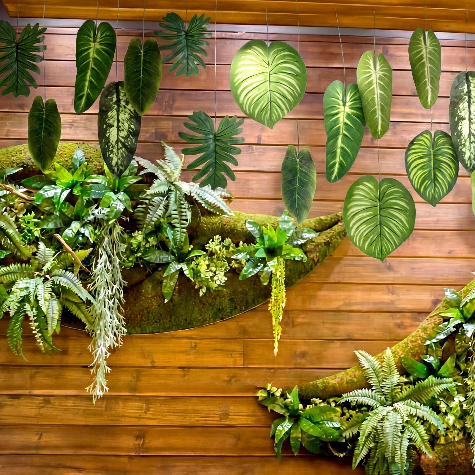 24 Pcs Artificial Palm Leaves 17 Inch Large Tropical Jungle Party Decorations…