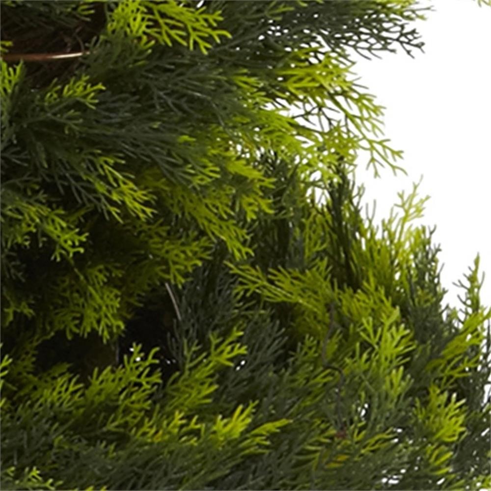 Pemberly Row 60″ Cypress Spiral Tree with Pot and Faux Soil in Green/Black