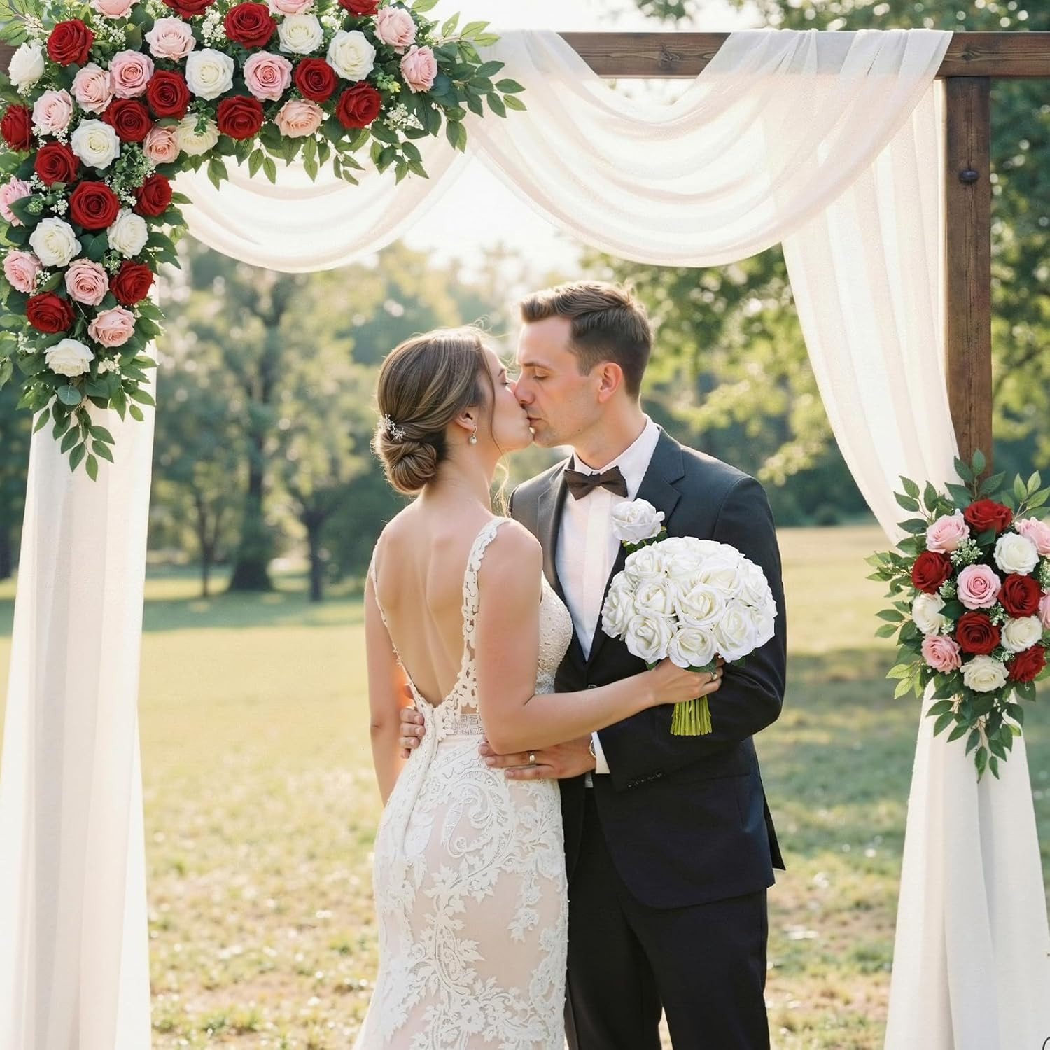 100 Pcs White Silk Roses – Perfect for Weddings, Bouquets & Decorations