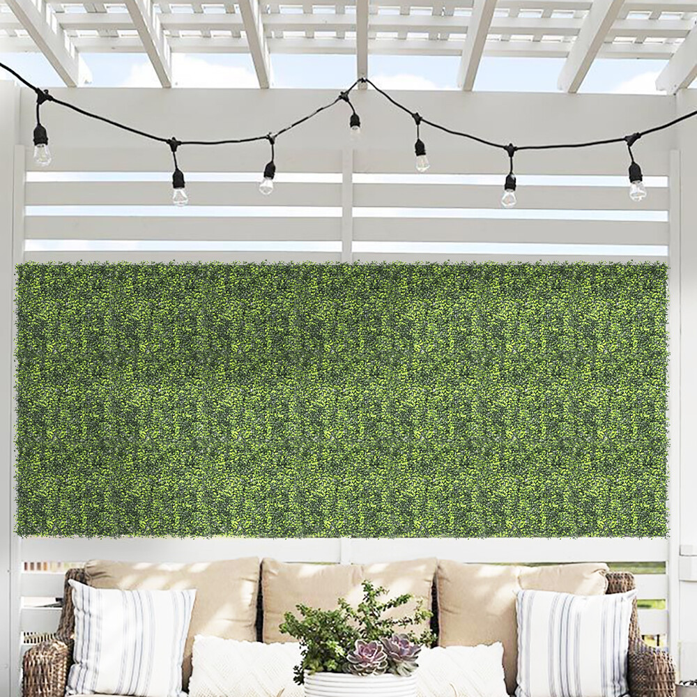20×20″ Artificial Faux Leaf Boxwood Fence Screen Wall Decor Panel W/ Cover Back