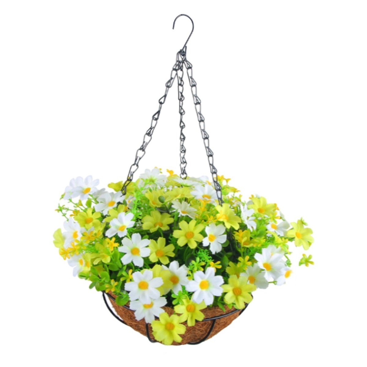 2m/6.5ft Cloth Realistic Display Vibrant Hanging Baskets Flower Basket