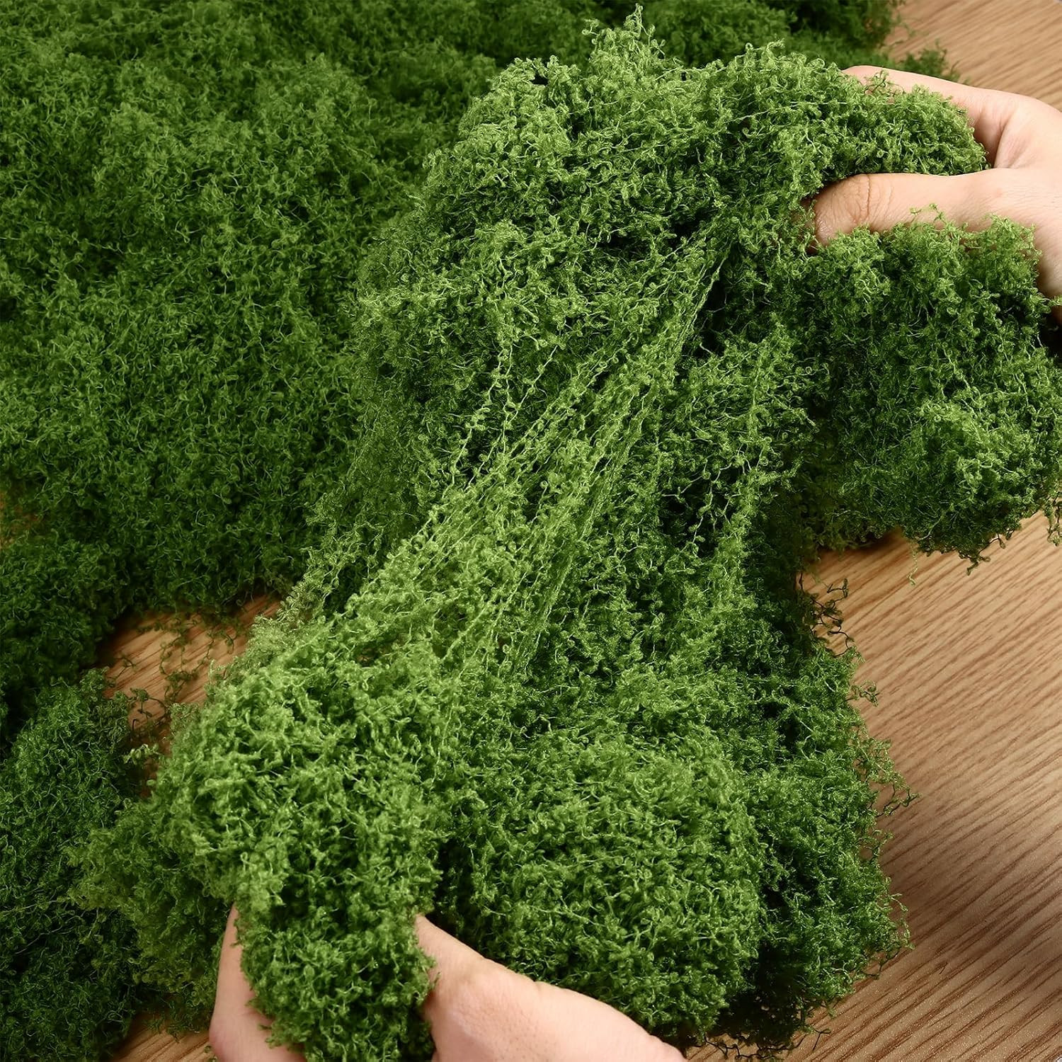Fake Green Moss for Plants Indoor, 5.3OZ Artificial Moss for Potted Plants Decor