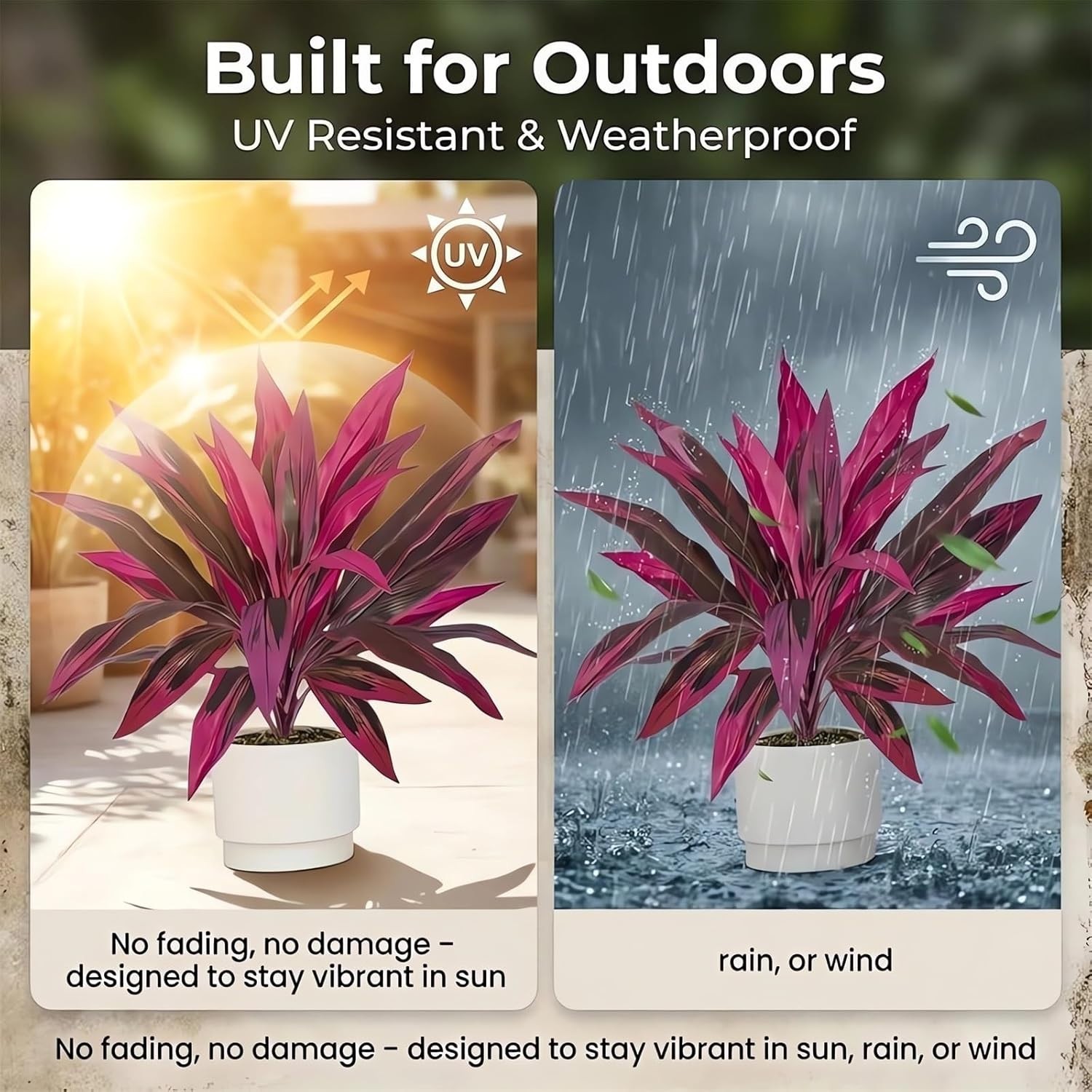 Artificial Tropical Plant UV Resistant Large Faux Plants Outdoor Fake Boston…