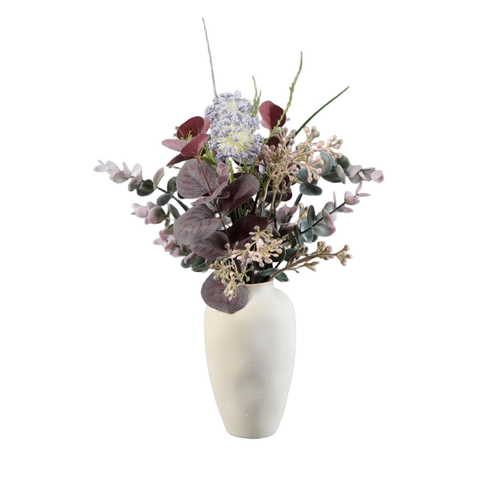 Multicolor Faux Floral Arrangement in Ceramic Vase 13.8 in H x 8 in W x 8 in D
