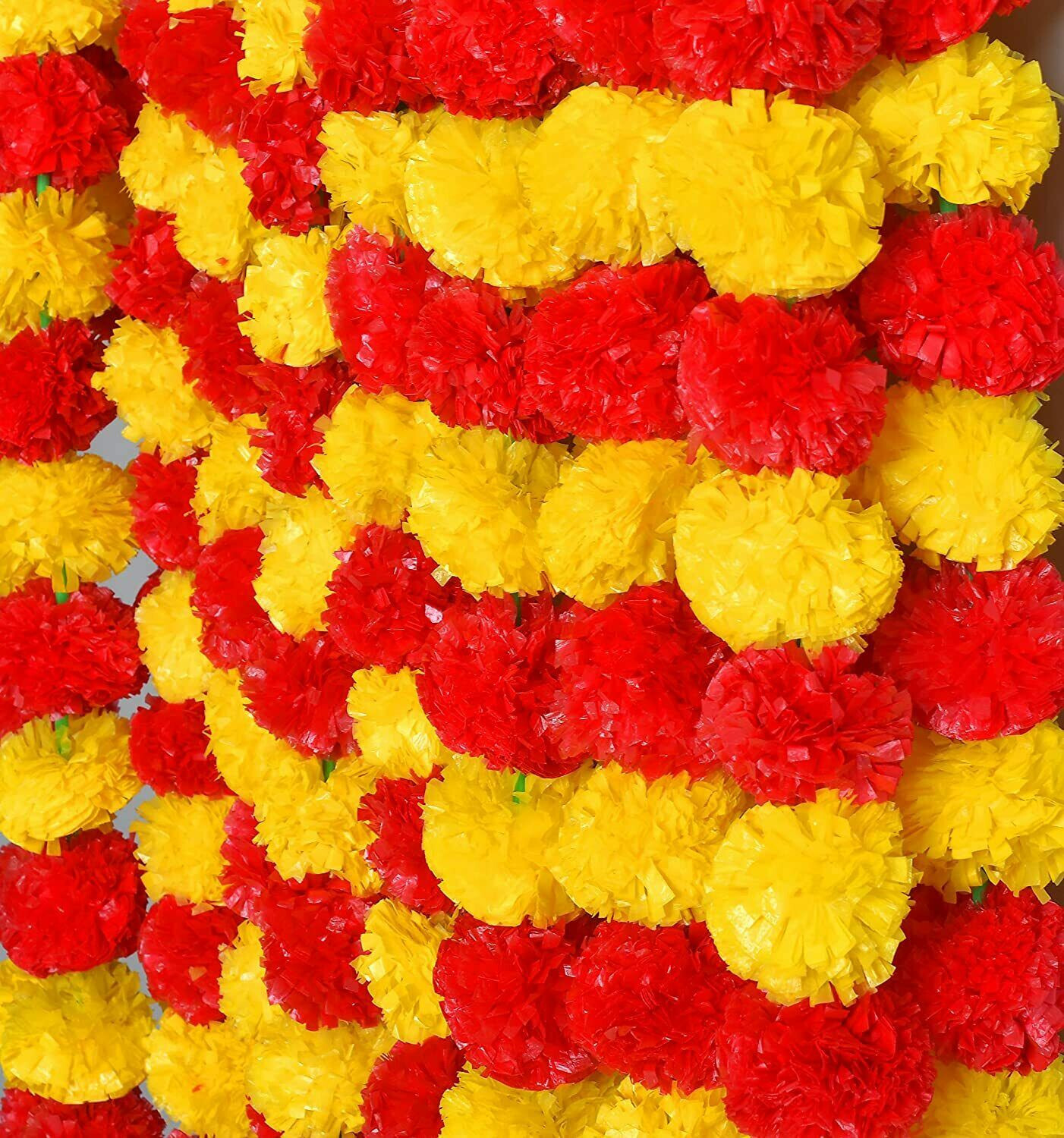 Artificial Marigold Genda Phool Fluffy Flower Garlands Diwali Wedding Home Decor