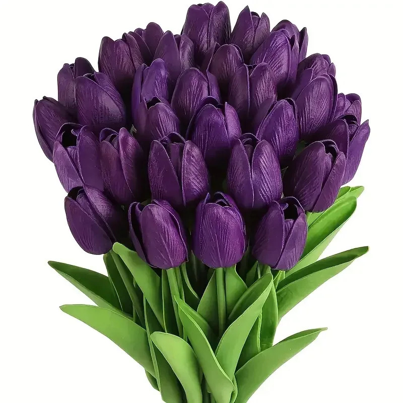 10PC Artificial Tulips Flower PU Realistic Touch Tulip Flowers Fake Tulips Flowe