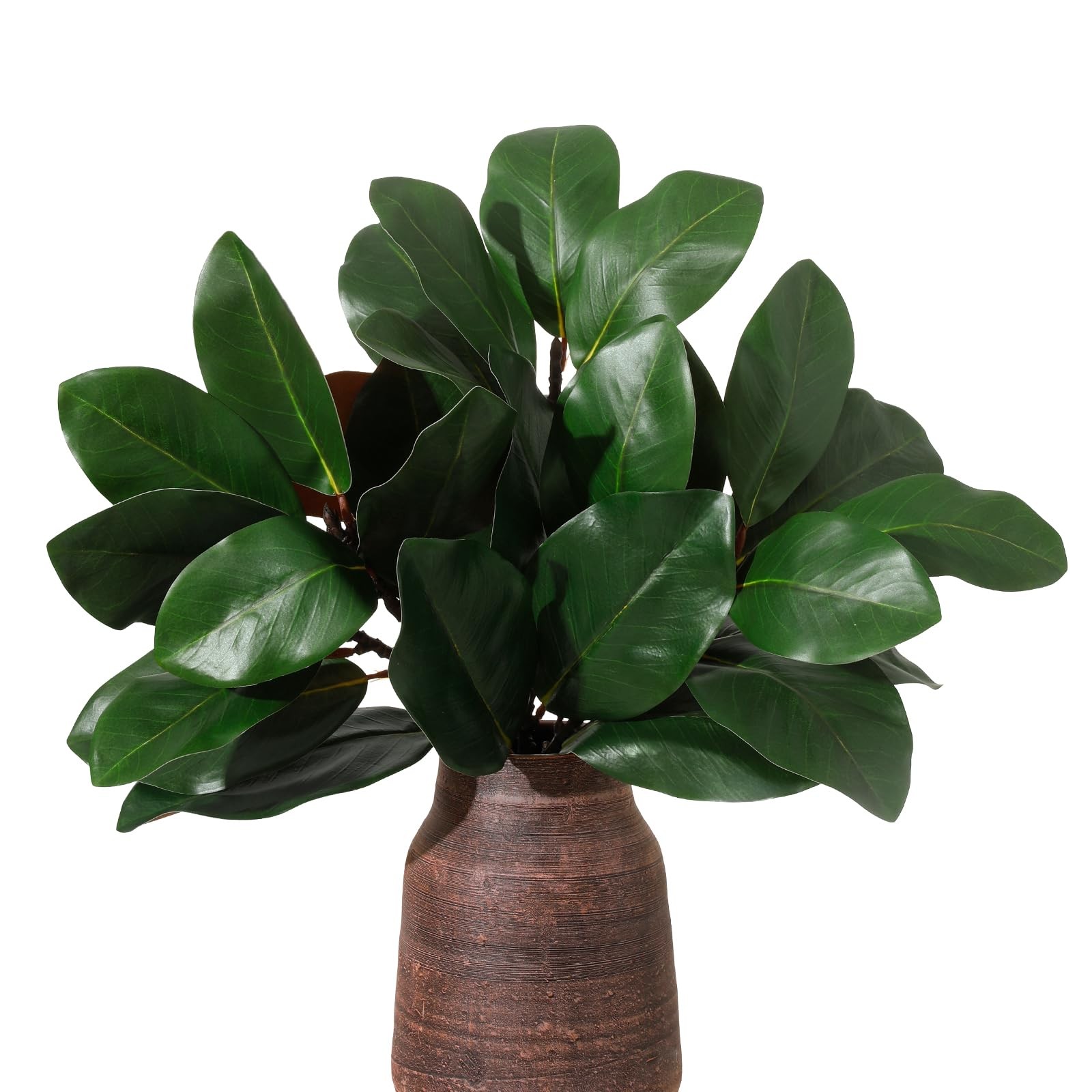 3 Pcs Artificial Magnolia Leaves Branches, 20 Inch Realistic Faux Magnolia St…