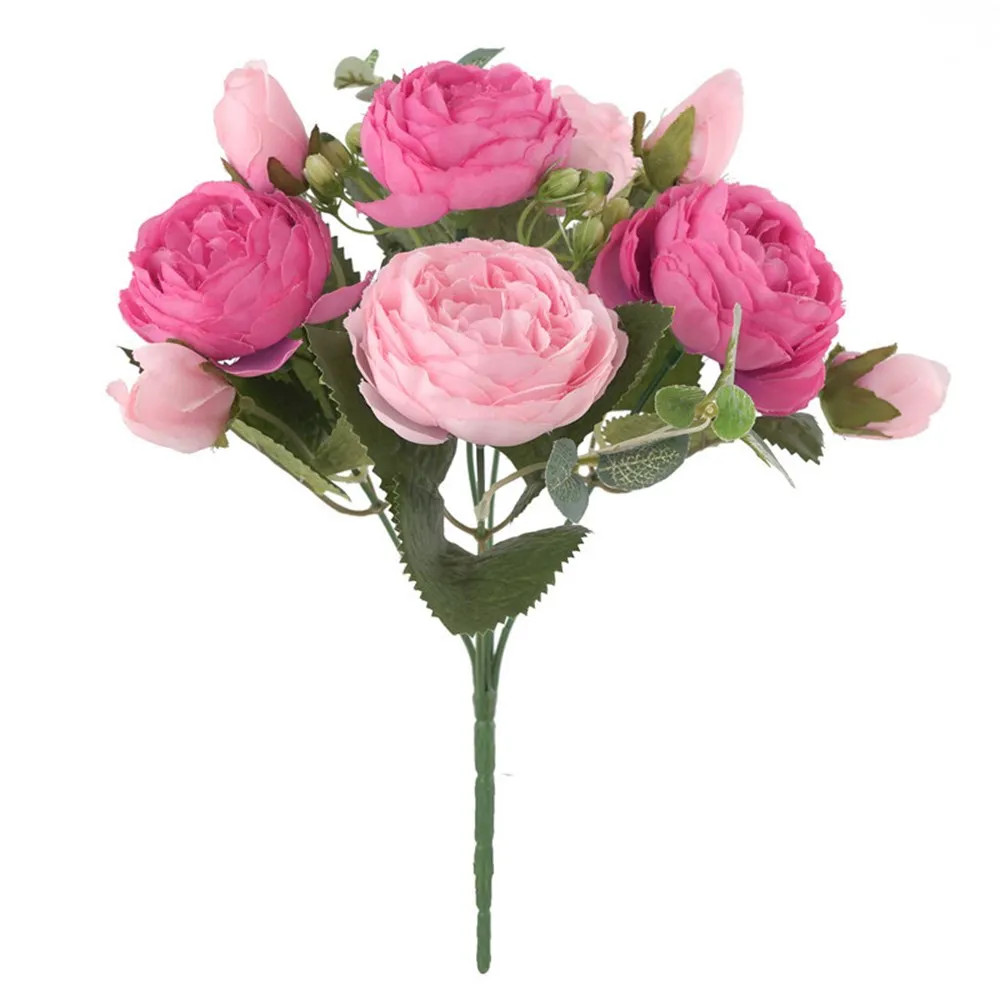 30CM Silk Peony Fake Roses Artificial Flowers Bridal Bouquet Home Wedding Decor