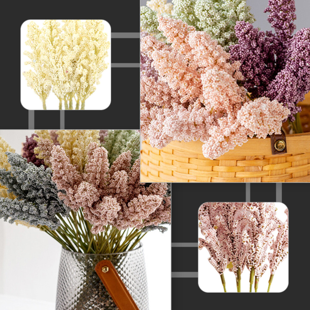30PCS Real Touch Wedding Bouquet Vase Filler Stems Artificial Flower Branch