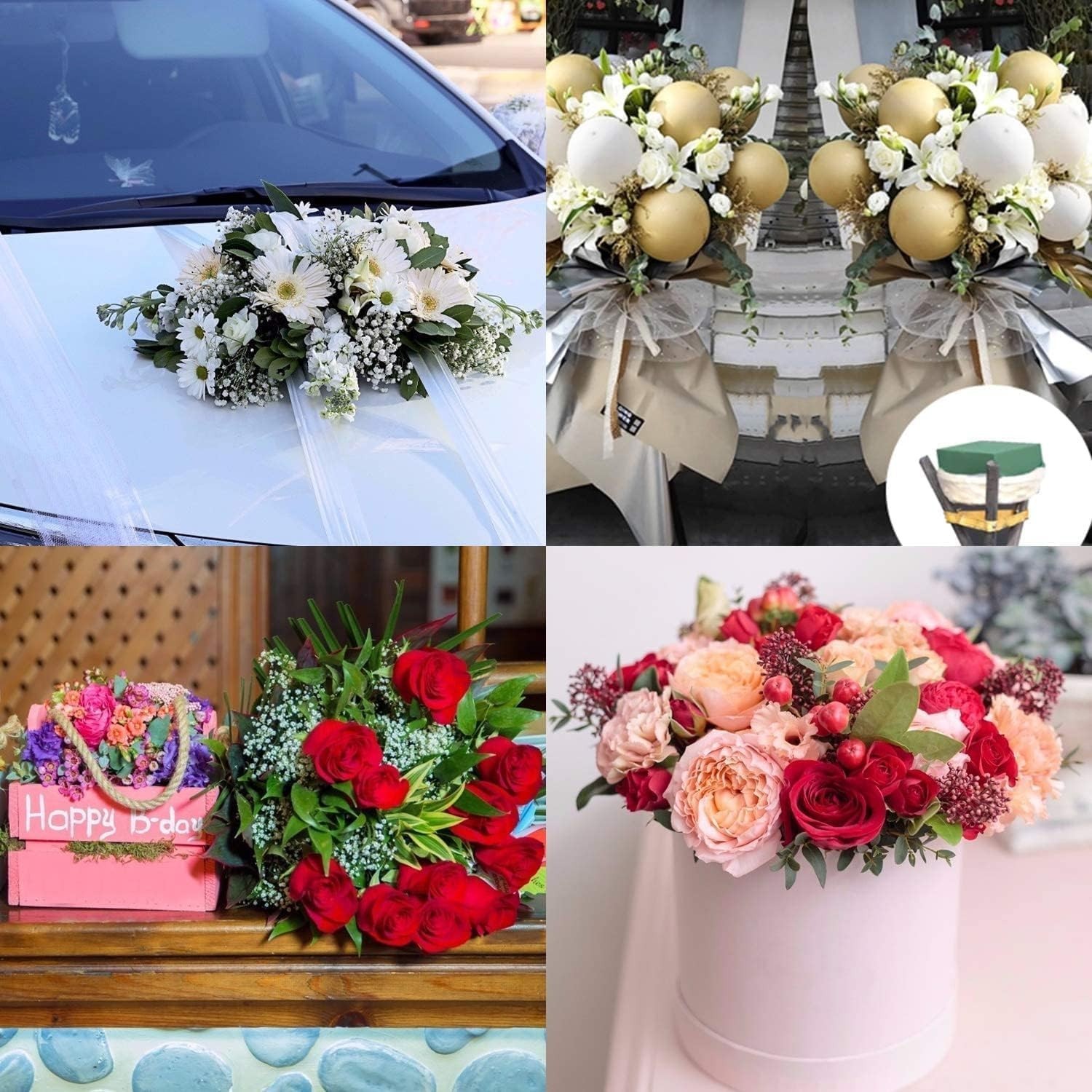 Bloques de espuma floral para flores frescas y artificiales, 6 unidades cada una