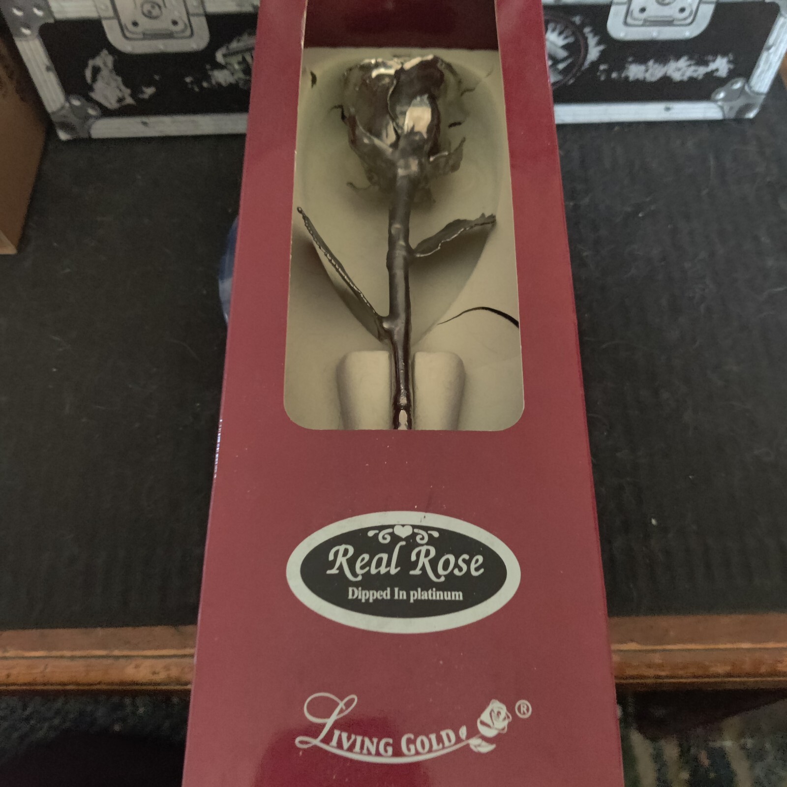Living Gold Real Rose Dipped In Platinum