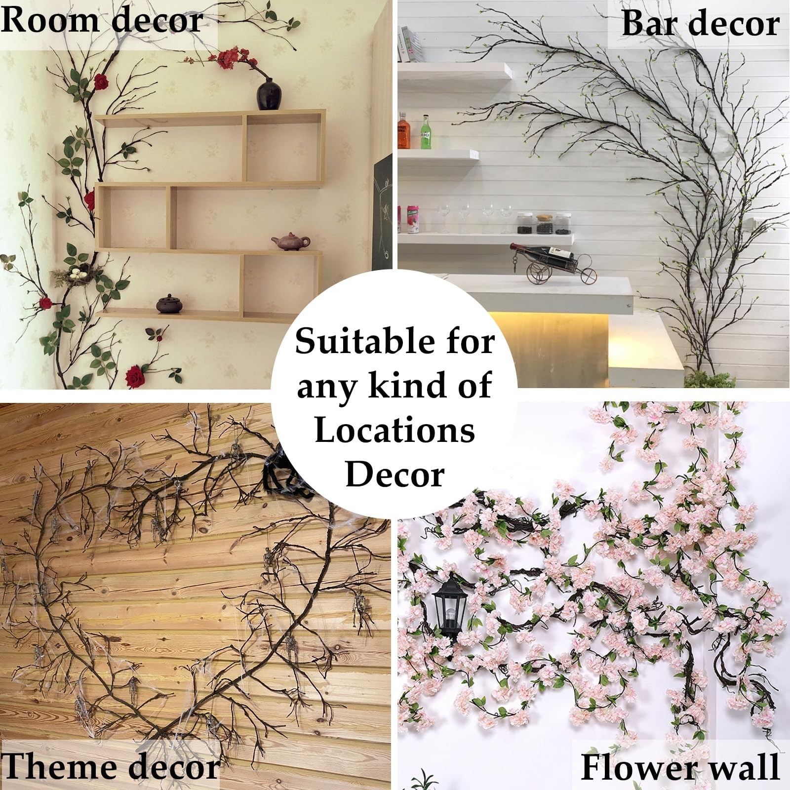 118″ Artificial Willow Leaf Garland – Bendable Floral Vine for Home Decor, Patio