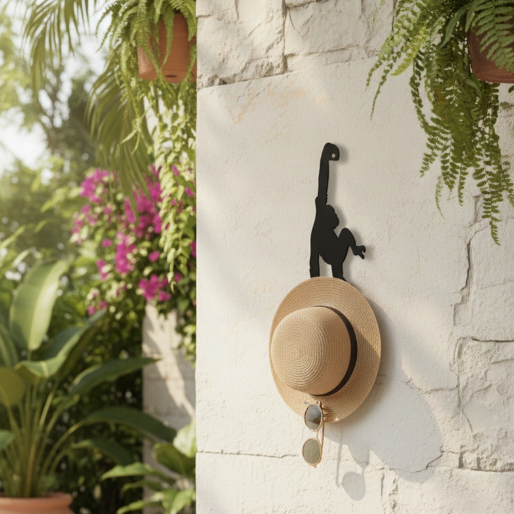 Monkey Cat No-Drill Adhesive Wall Hooks Removable Organizer for Keys Coats